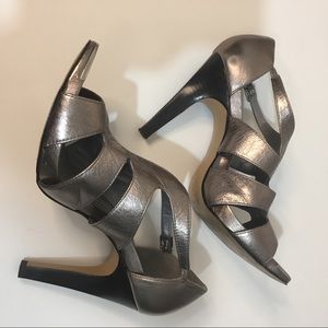 Tahari Bronze Mirrored Toes Heels Size 10M
